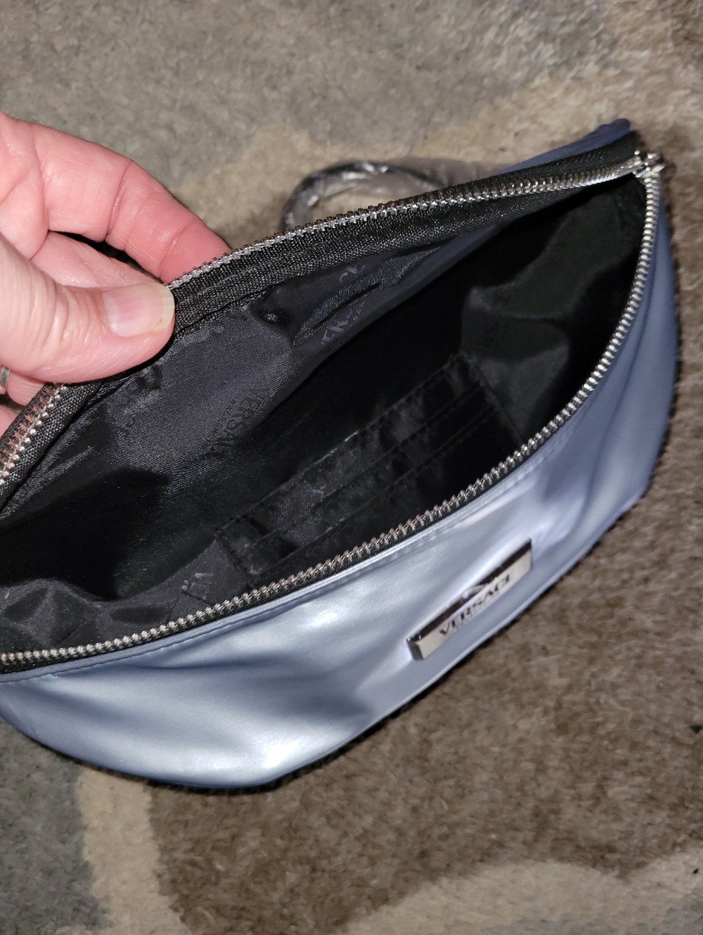 Versace Silver Belt Bag Travel Pouch Fanny Pack NWOT - Picture 8 of 10